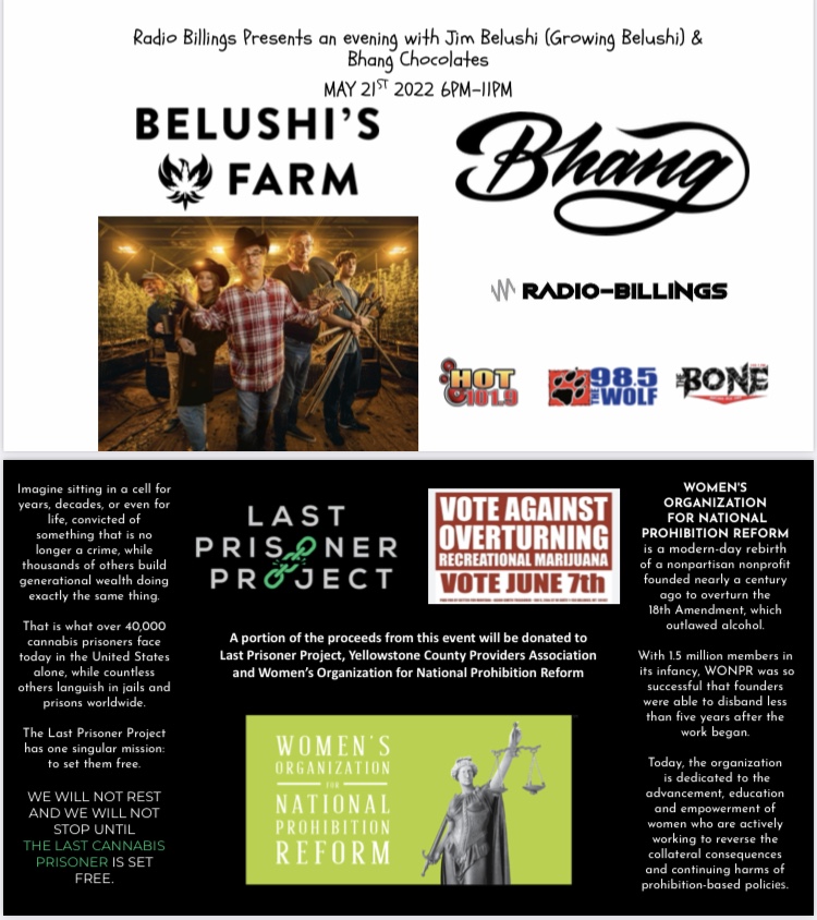 Belushi's Farm flyer with WONPR logo and info